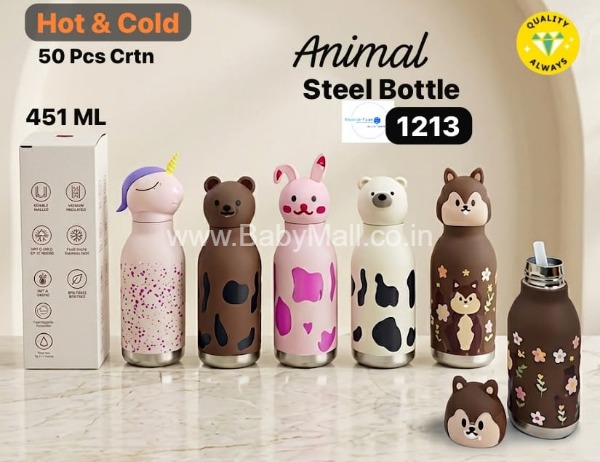 Sweet Dreams Cute And Small Vaccum Cup || Animal Bottles Stainless Steel Premium Water Bottle Insulated 450ML 
